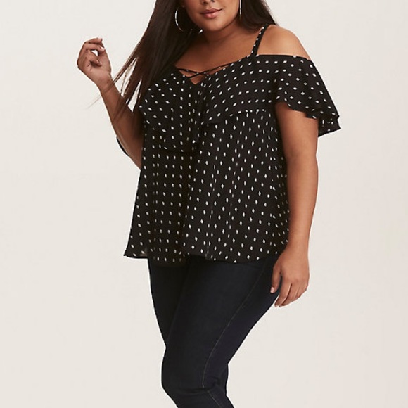 TORRID Size 5 Black Diamond Blouse